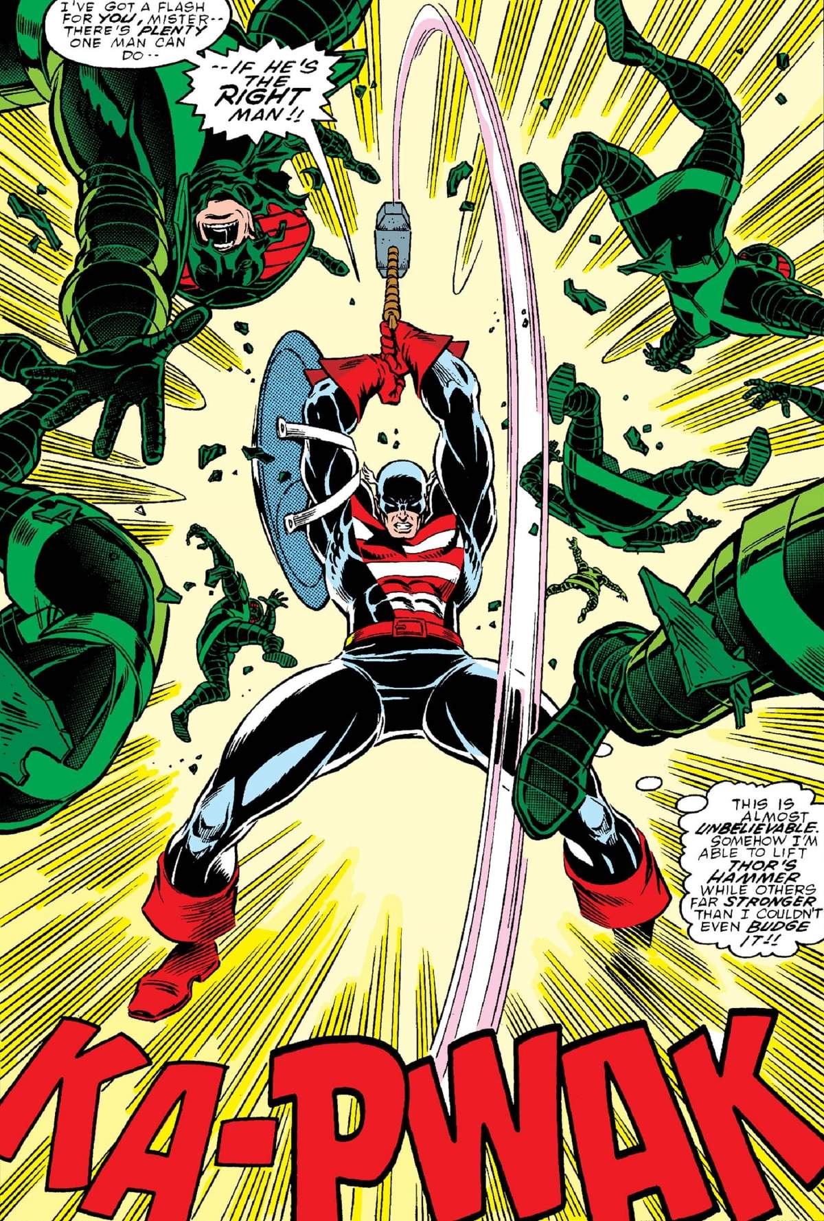 The Captain wields the hammer.