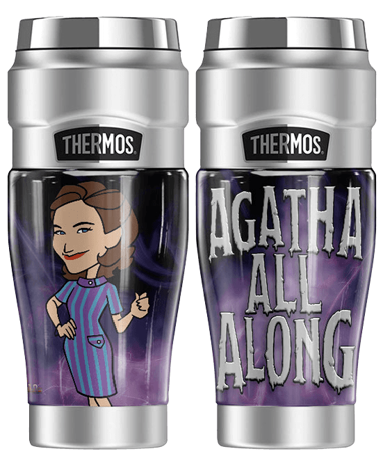 <a href=https://www.amazon.com/dp/B08XMXF6Y3>’Agatha All Along’ Stainless Steel Travel Tumbler, Vacuum insulated & Double Wall, 16oz </a> / Amazon
