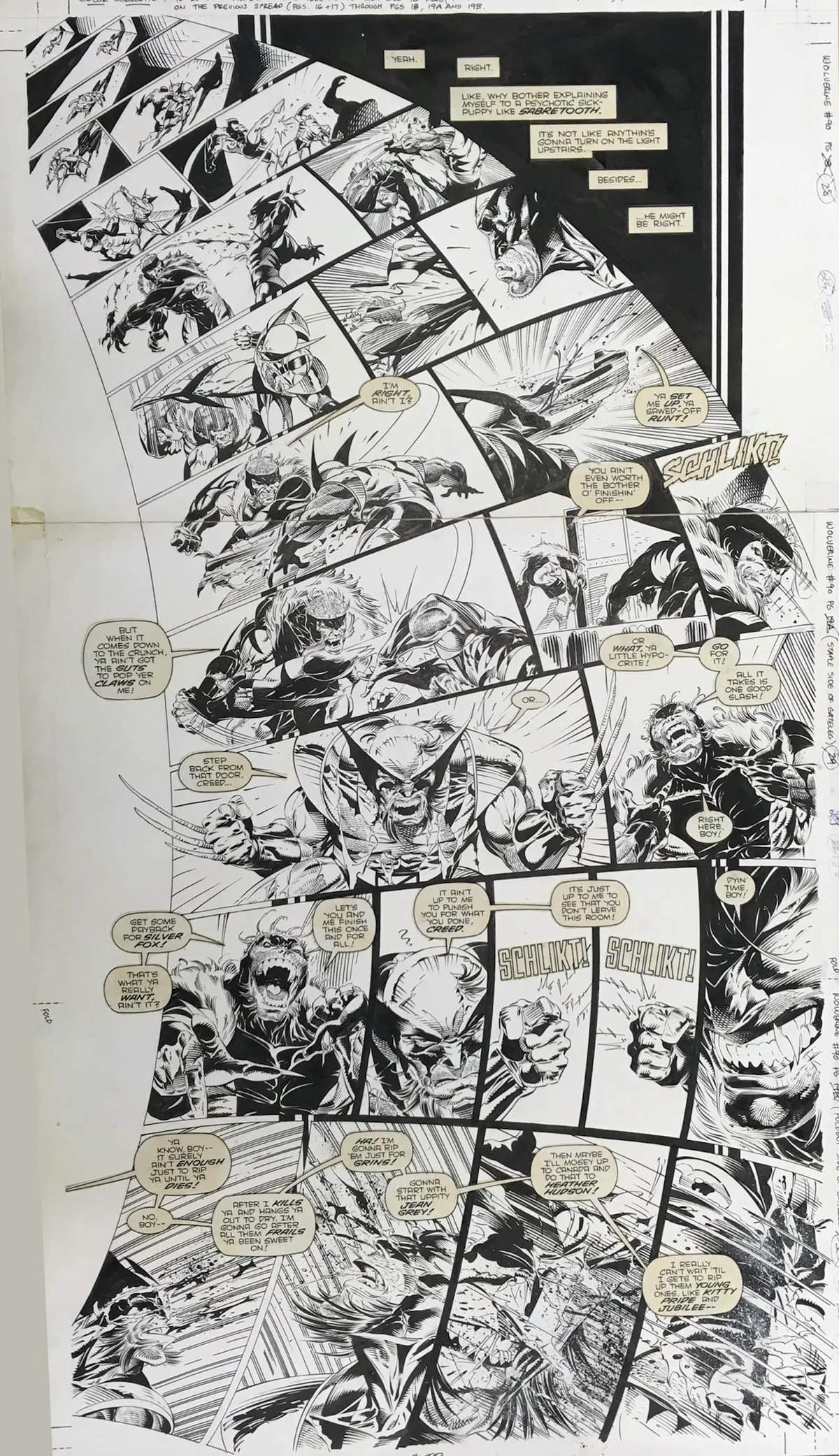 WOLVERINE #90 inks