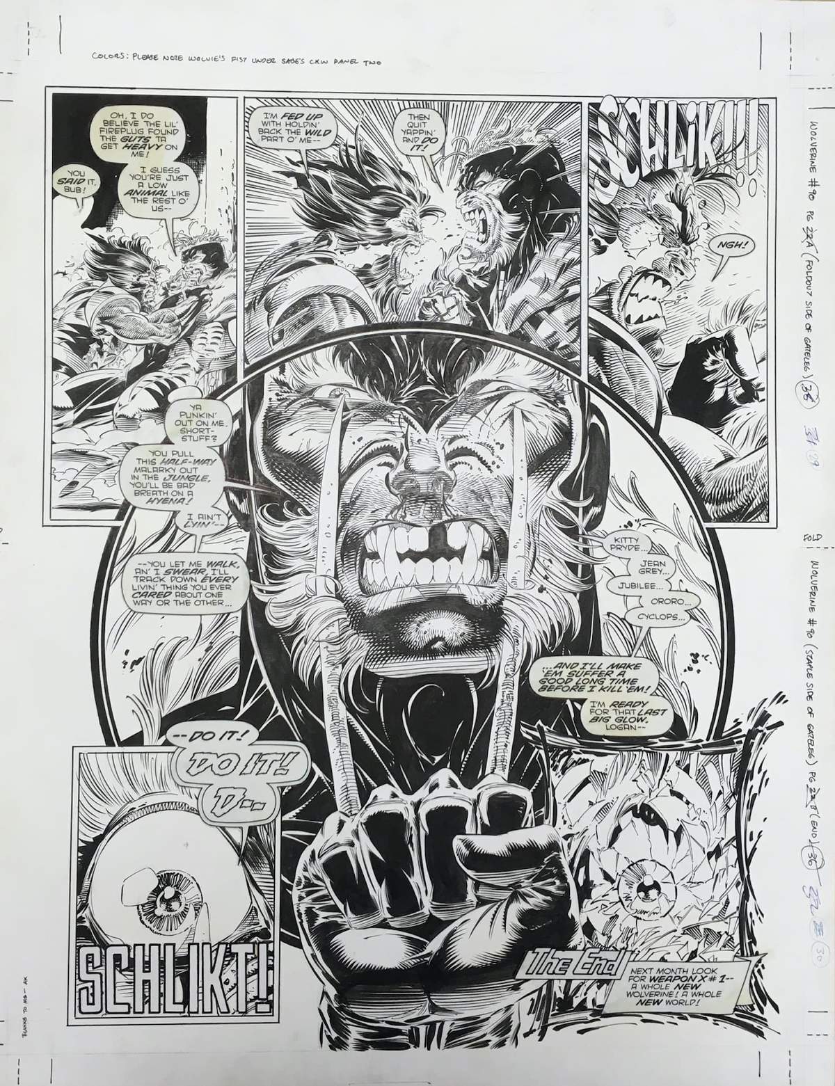 WOLVERINE #90 inks